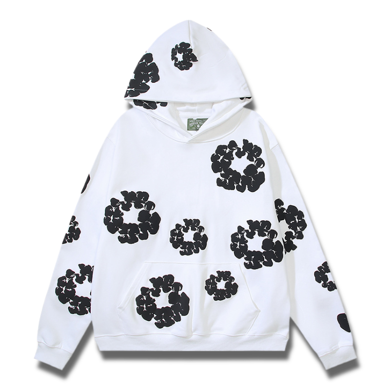 Denim Tears Cotton Wreath Hoodie – Black & White