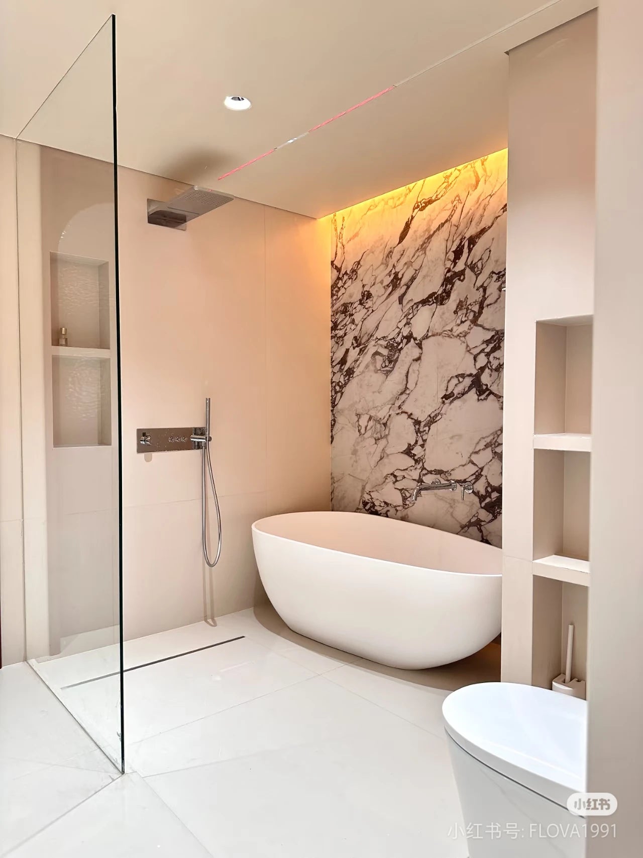 High Quality All Copper 5-Way Concealed Shower Set with 2-Function Overhead Waterfall Ceramic Valve Core for Hotels Households