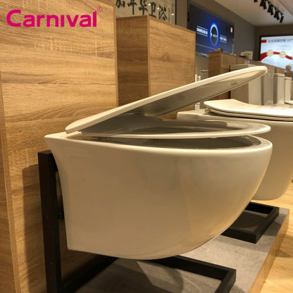 China Supplier European Senior Style Wall Hung Toilet Bathroom Ceramic Hidden Water Tank Wall Mounted Toilet Commode