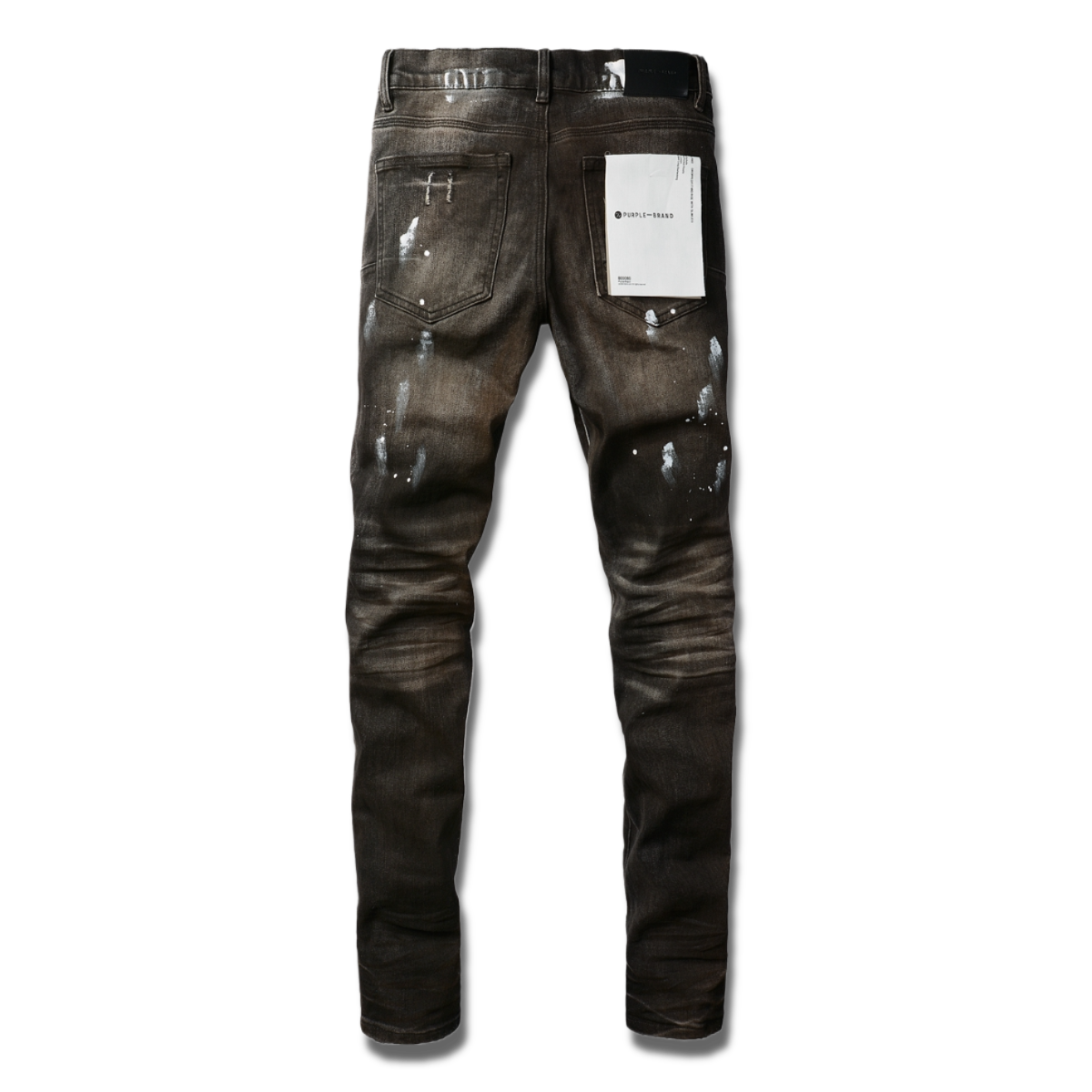 Purple jeans in brown