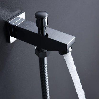 Luxury 580*380mm Ceiling Rain Waterfall Mist Led Shower Set 5 Function Thermostatic Music Shower Mixer