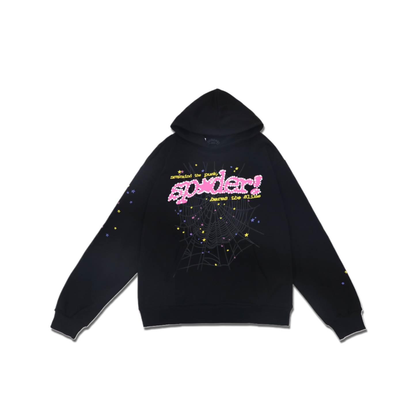 sp5der hoodie black in pink