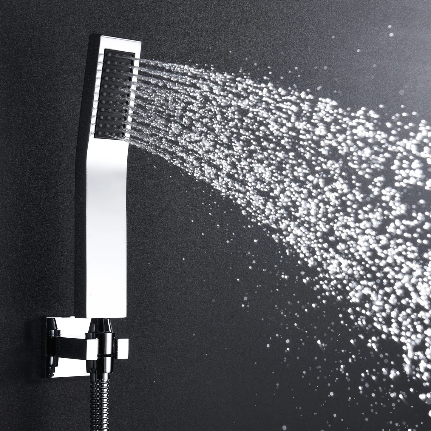 Luxury 580*380mm Ceiling Rain Waterfall Mist Led Shower Set 5 Function Thermostatic Music Shower Mixer