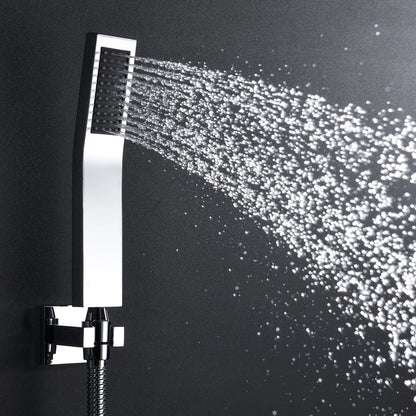 Luxury 580*380mm Ceiling Rain Waterfall Mist Led Shower Set 5 Function Thermostatic Music Shower Mixer